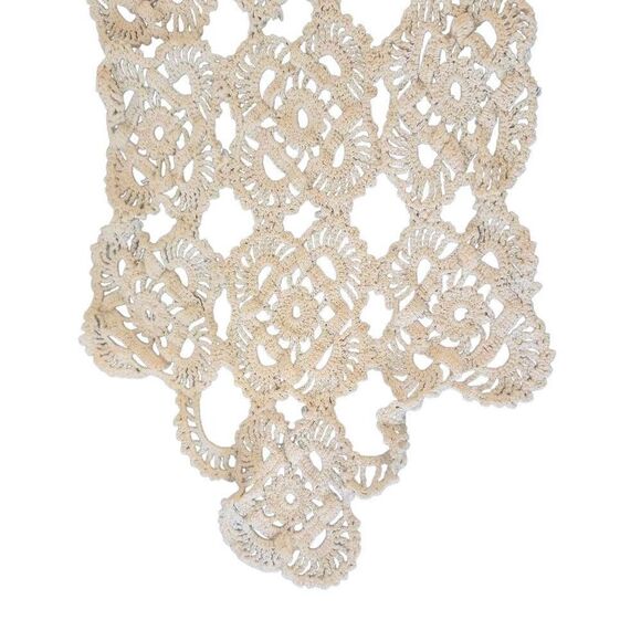 Crochet, Vintage Tan Cotton 7.5" x 13", possibly tatting - Picture 5 of 7